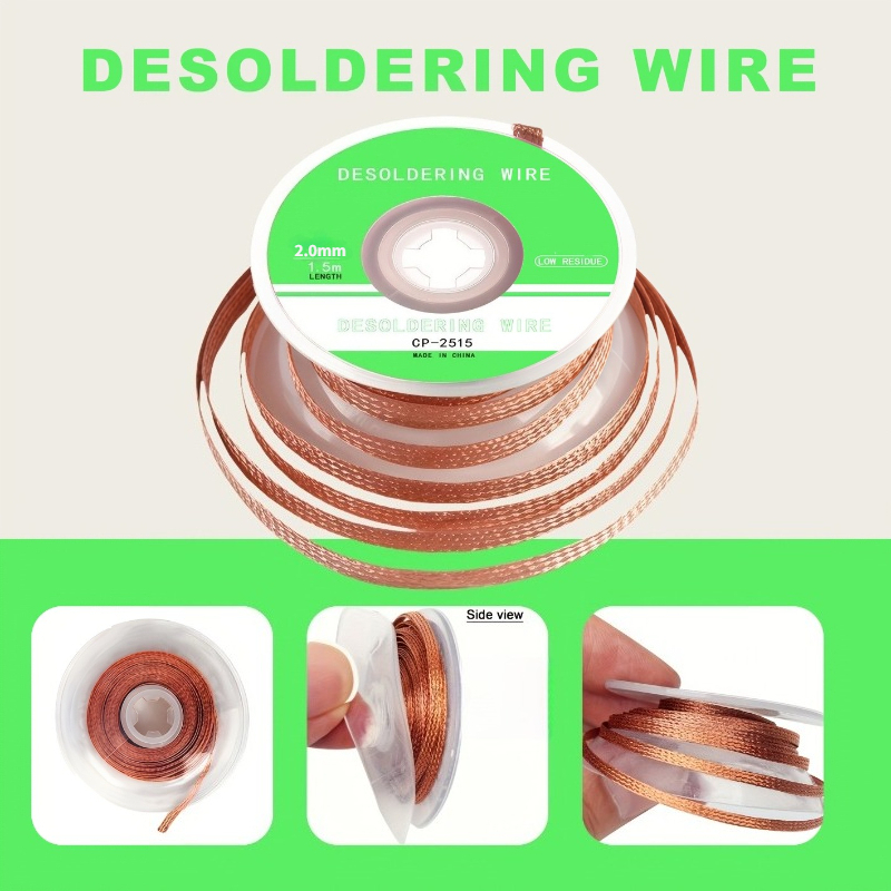 No‑Clean Desoldering Braid Cop - Copper Wire Roll 评论和价格
