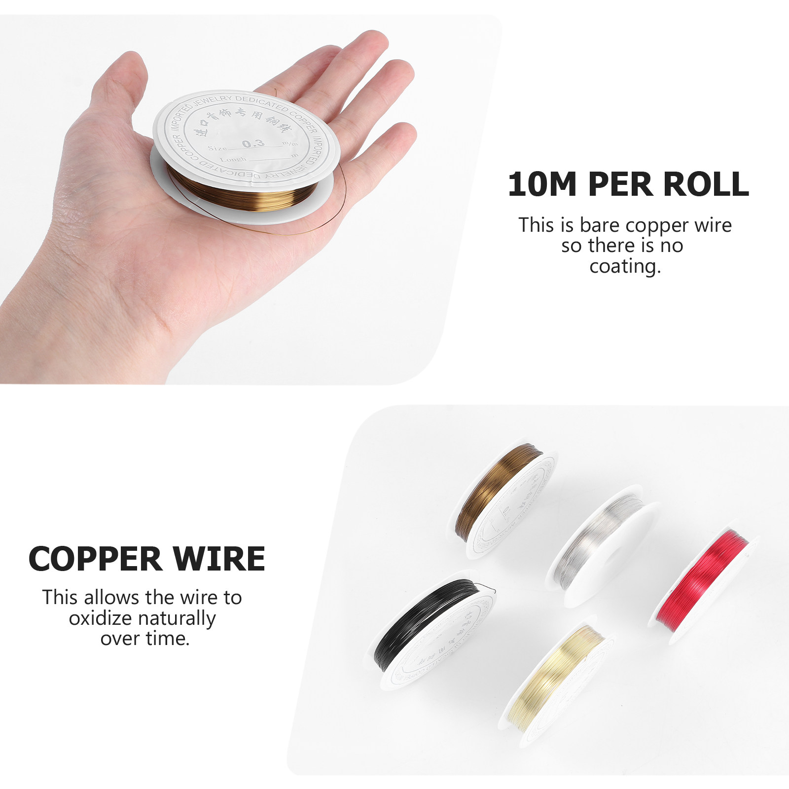 5 Roll Copper Wire Jewelry Mat - Copper Wire Roll 评论和价格