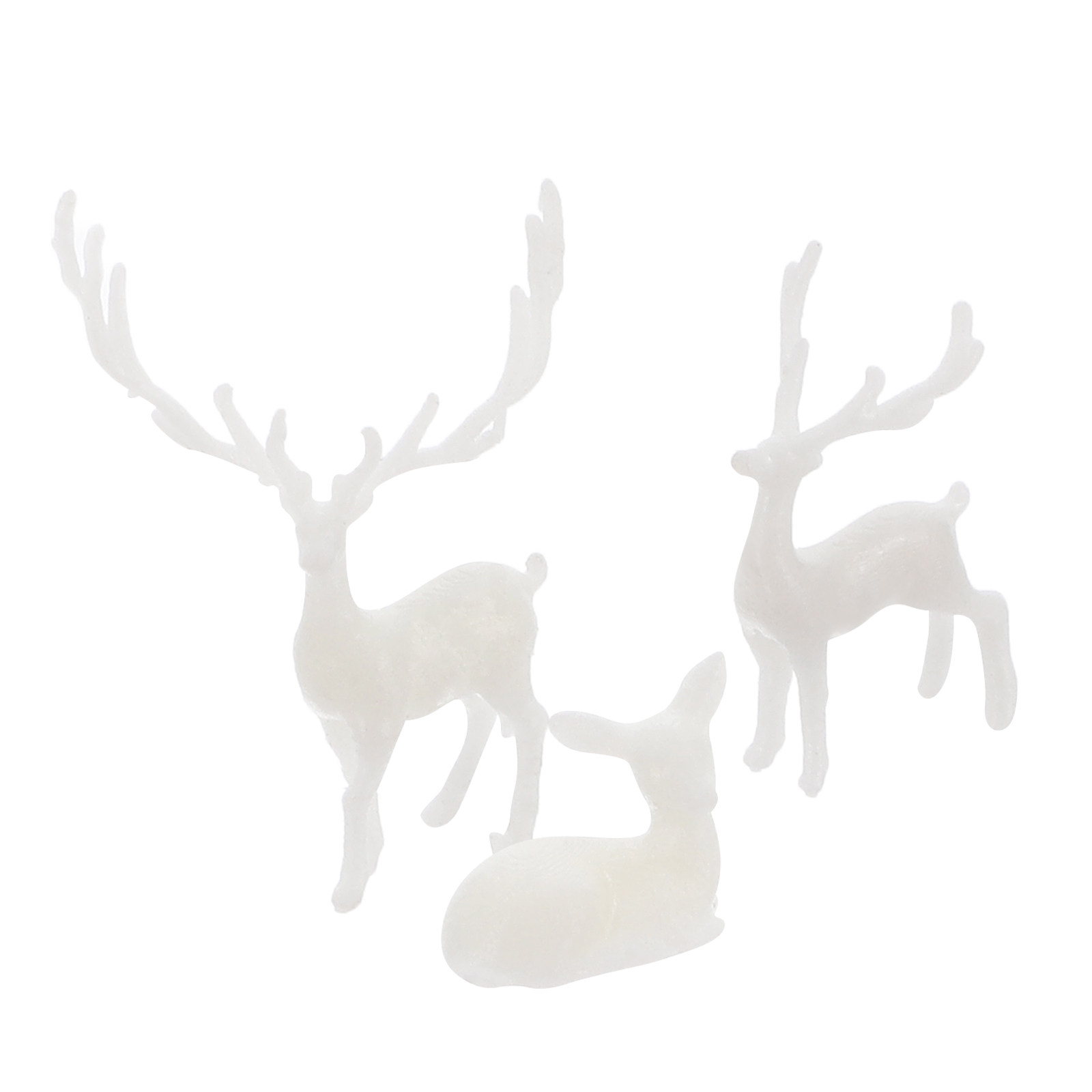 3Pcs Lifelike Resin Elk Statue - Bonsai Garden Landscape Design 评论和价格